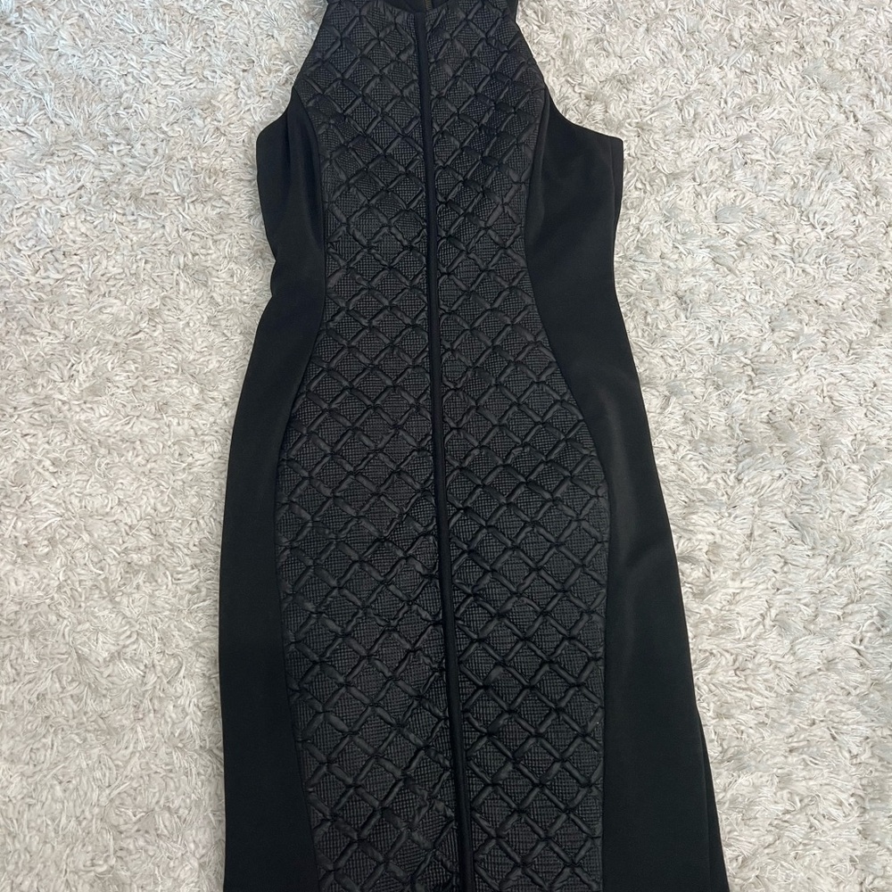 Sheike Black Midi Cocktail Dress with Sleeveless Design and Halter Neckline